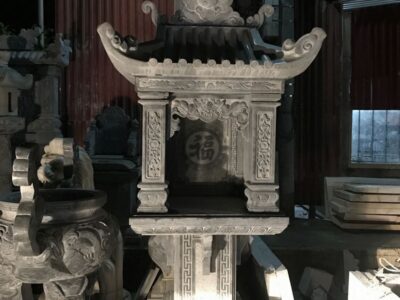 Mẫu Cây hương đá đẹp nguyên khối, đá xanh đen tự nhiên.