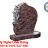 Bia Mộ Đá Granite Đỏ Nâu Chạm Khắc Hoa Loa Kèn 1 bia mộ đá granite đỏ nâu chạm khắc hoa loa kèn