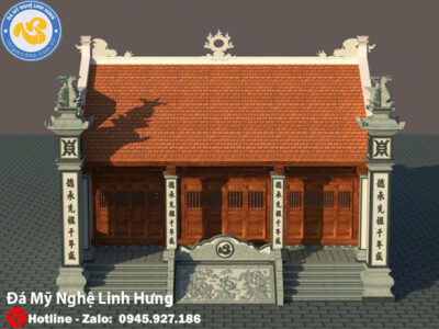 cột đồng trụ đá xanh chạm rồng chầu mặt nguyệt phong thủy