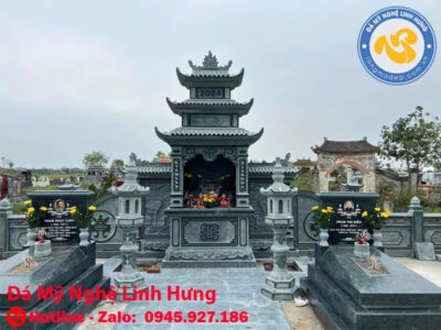 lăng mộ đá tam cấp nguyên khối - lăng thờ chung truyền thống