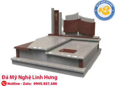 mộ đá đôi công giáo hiện đại - kiểu châu âu sang trọng