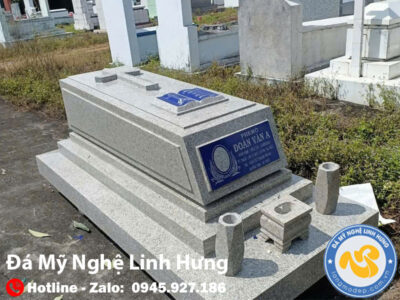 mộ đá đơn granite tam cấp - mộ đá công giáo hiện đại