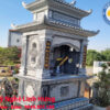 mộ đá đơn hai mái truyền thống - mộ đá xanh nguyên khối