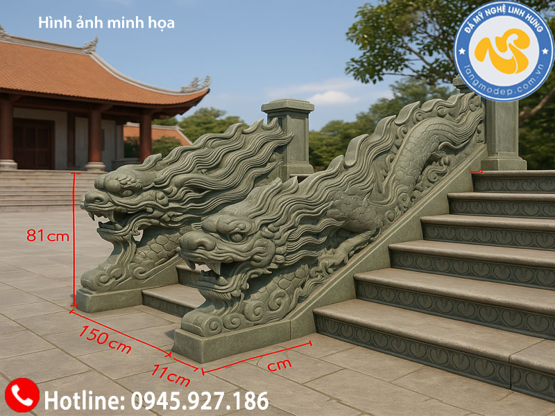 lan can đá xanh rêu nguyên khối - mẫu lan can đá chạm rồng lan can đá xanh rêu nguyên khối - mẫu lan can đá chạm rồng