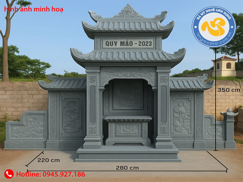 lăng thờ đá ba mái - mẫu lăng thờ tổ tiên 