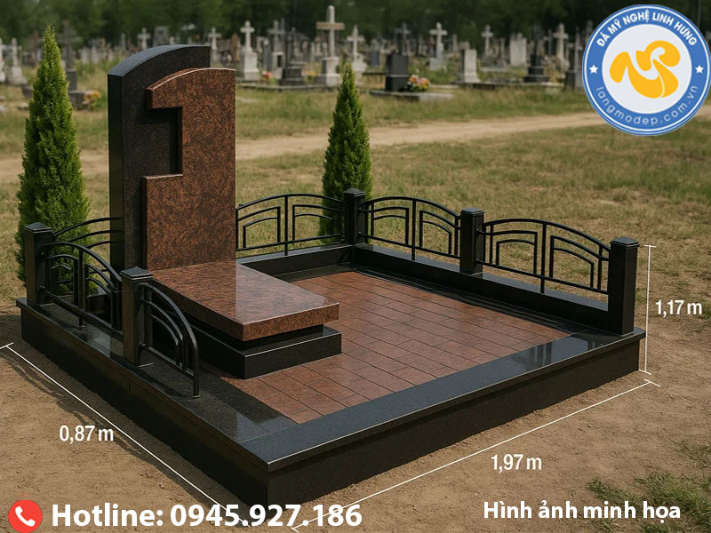 mộ đá granite công giáo hiện đại - mẫu mộ đá đơn giản tinh tế
