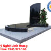 mộ đá granite đen bóng - mẫu mộ đá đơn hiện đại