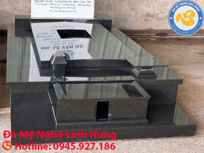 mộ đá granite đen - mẫu mộ đá đơn truyền thống