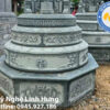 mộ dá tròn nhiều tầng nguyên khối - mẫu mộ đá chạm khắc cổ điển