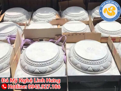 chân tảng đá xanh đen nguyên khối - mẫu chân tảng kê cột