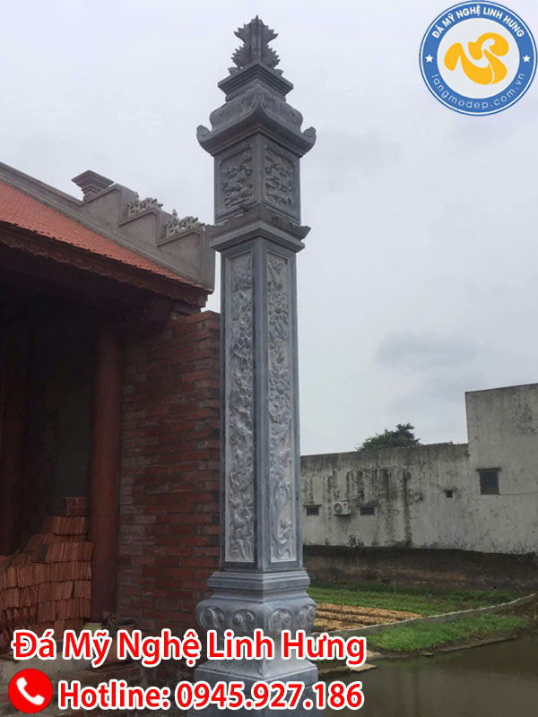 cột đồng trụ đá vuông nguyên khối - mẫu cột đá nhà thờ