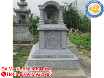 mộ đá một mái hình chữ nhật - mẫu mộ đá đơn