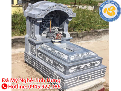 mộ đá xanh một mái - mẫu mộ đá mái vòm truyền thống