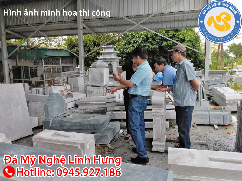 mộ đá xanh một mái - mẫu mộ đá mái vòm truyền thống